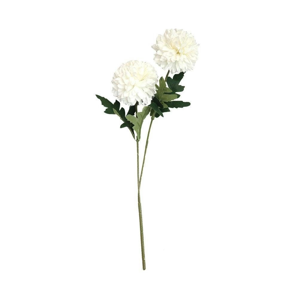 35cm Artificial Dahlia Twin Stem - WHITE