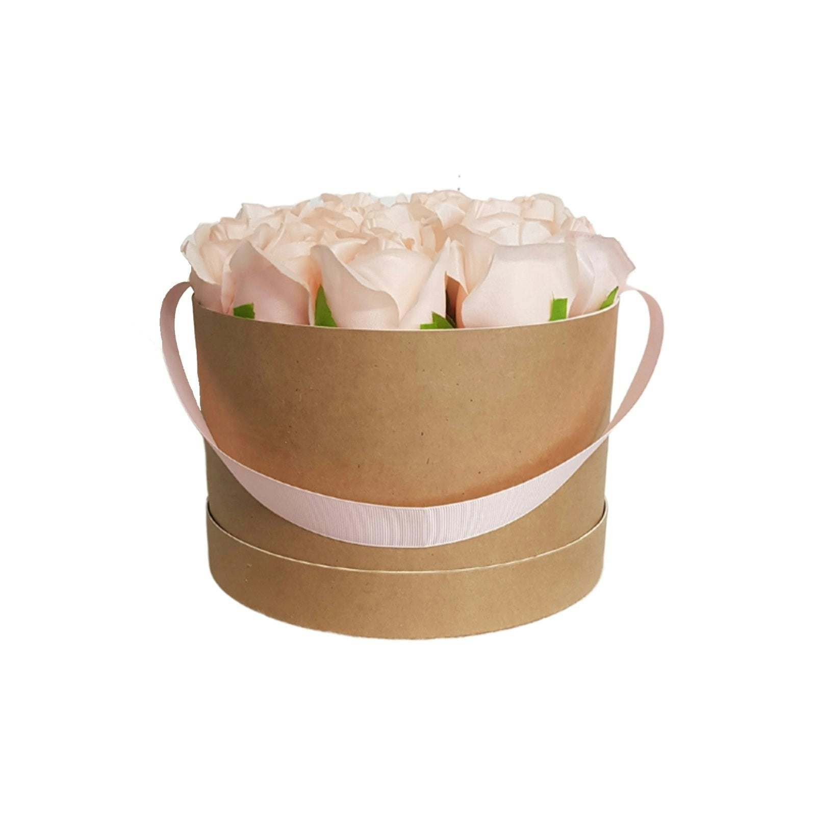 Artificial Blush Rose Flower Stems Gift Box 17cm