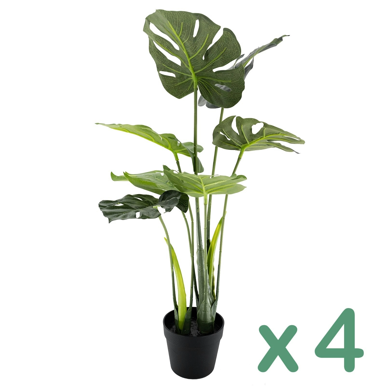 4 pots of Artificial Monstera Plants 70cm