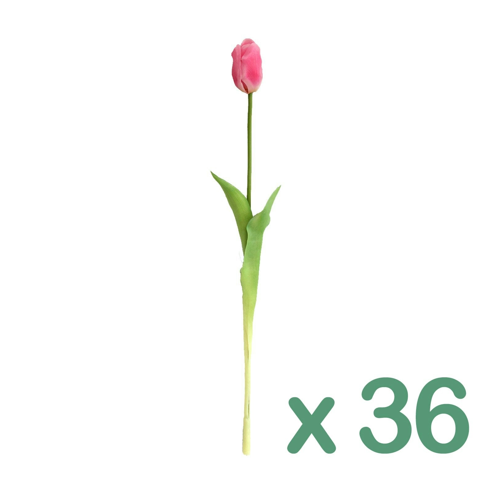 36 Stems of Artificial Tulip Flowers in PINK 50cm