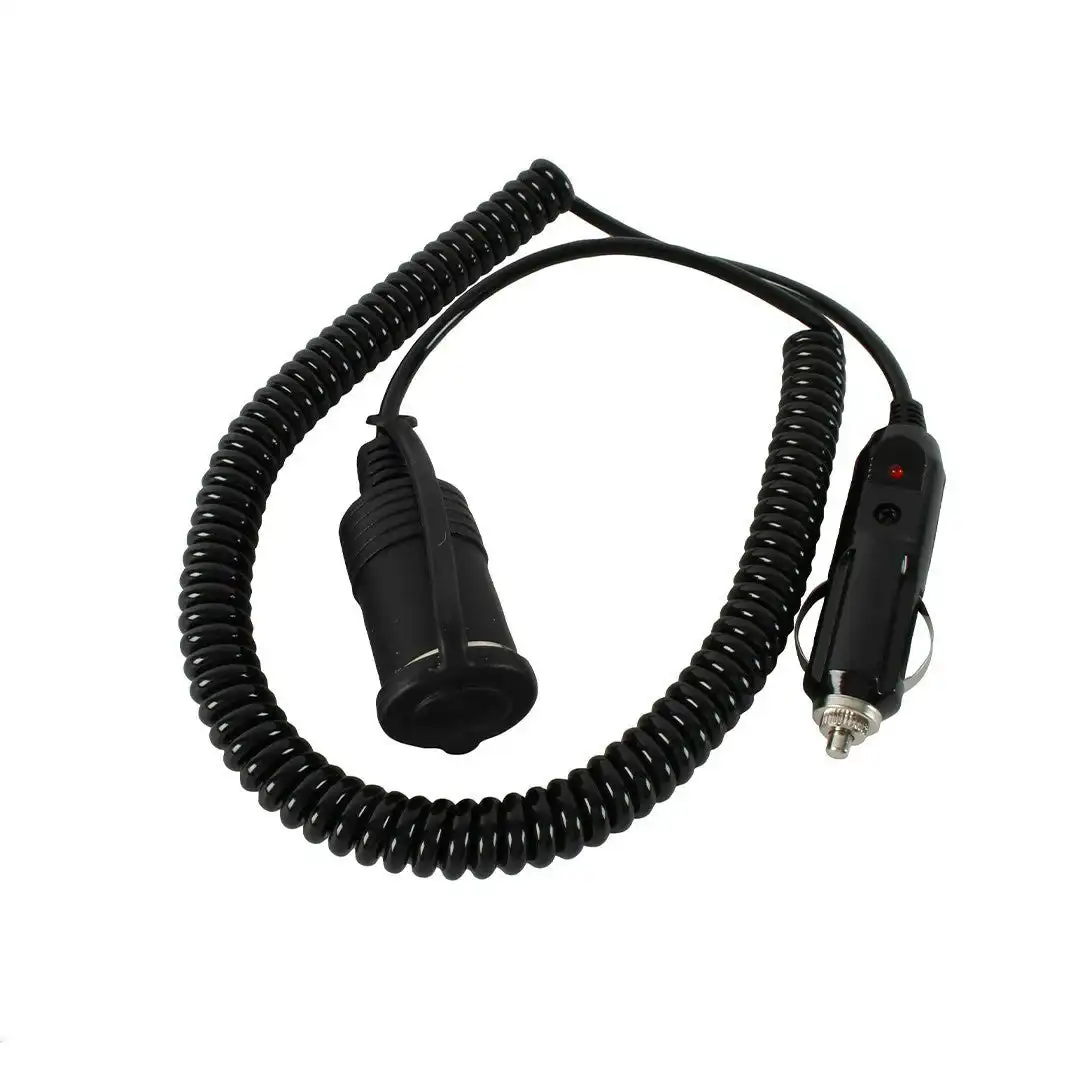 12v Coiled Extension Lead With 15a Socket 3m