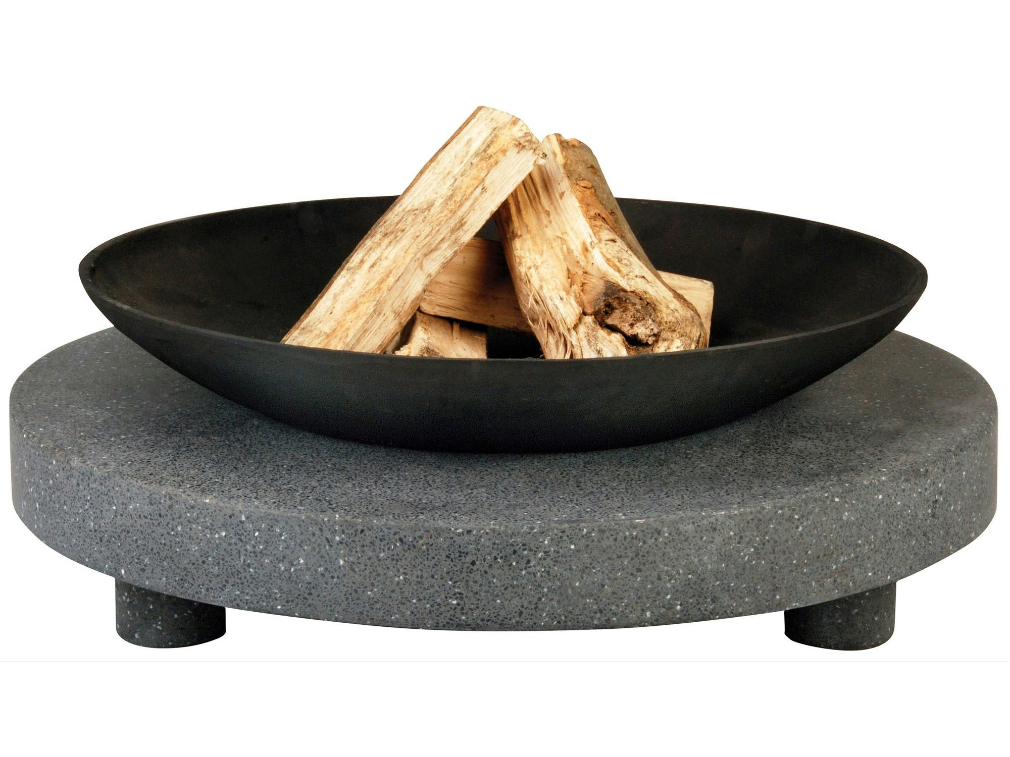 59cm Ignite Premium Firepit Flower Pot Heavy Duty Steel with Granite Look HD Slimline Base Steel Feet