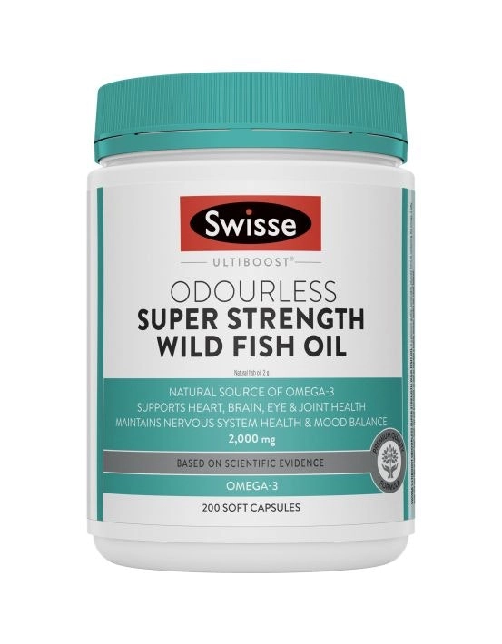 Swisse Odourless Super Strength Wild Fish Oil 2000mg 200 Capsules