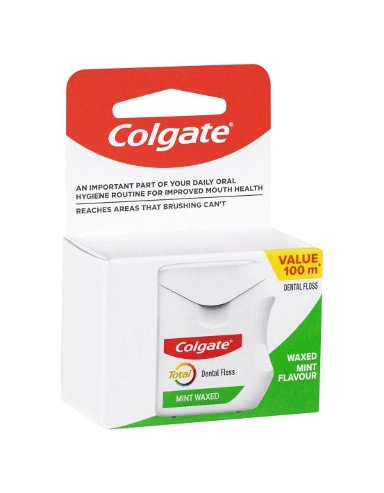 Colgate Dental Floss Total Mint Waxed 100m