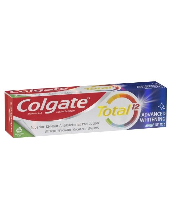 Colgate Total Advanced Whitening Antibacterial Fluoride Toothpaste 115g