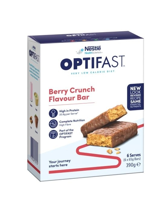 OPTIFAST VLCD Bar Berry Crunch 6 Pack 390g