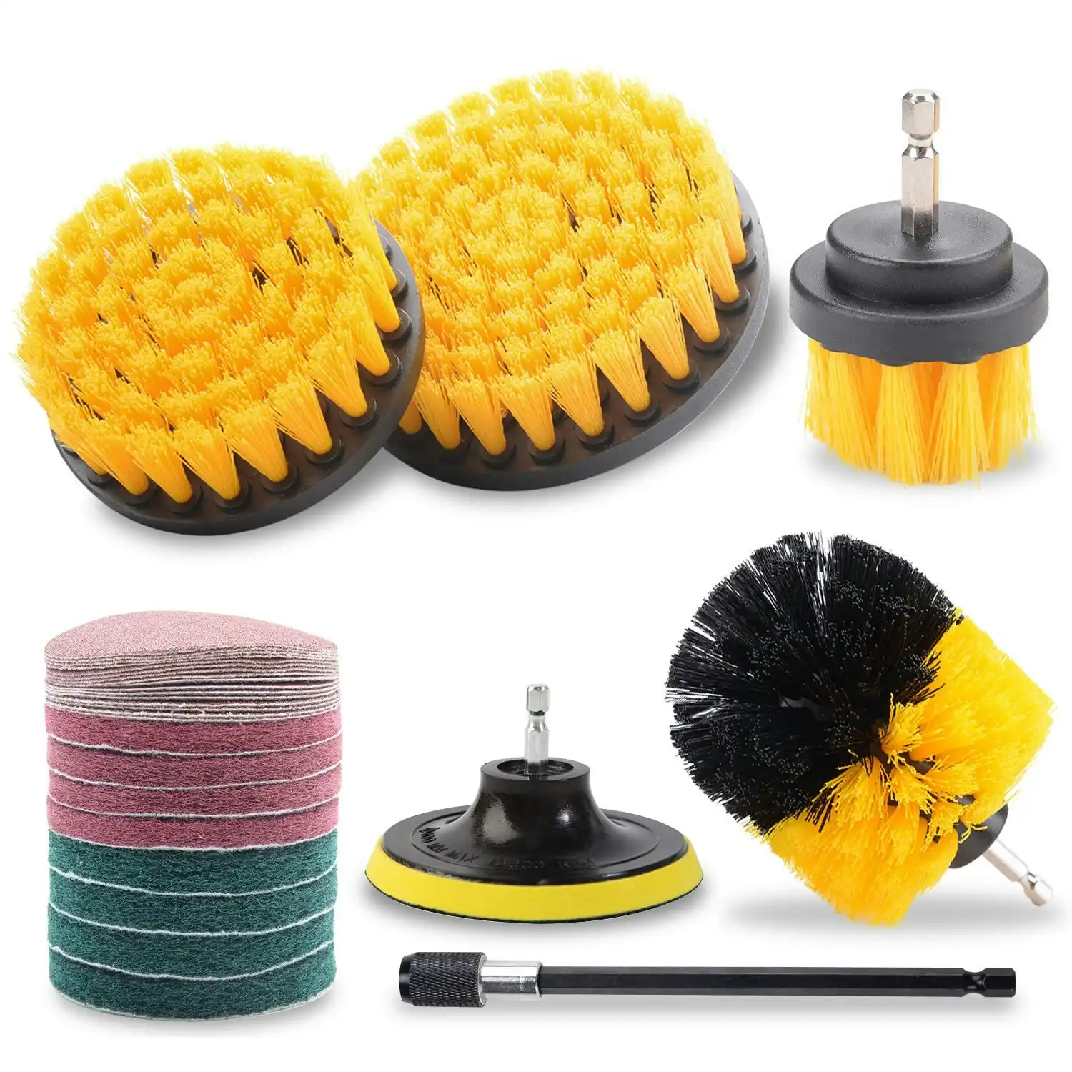 MasterSpec 30 PCS Drill Brush Scrub Pads & Sponge Scrubber Drill Brush Kit with Extend Holder