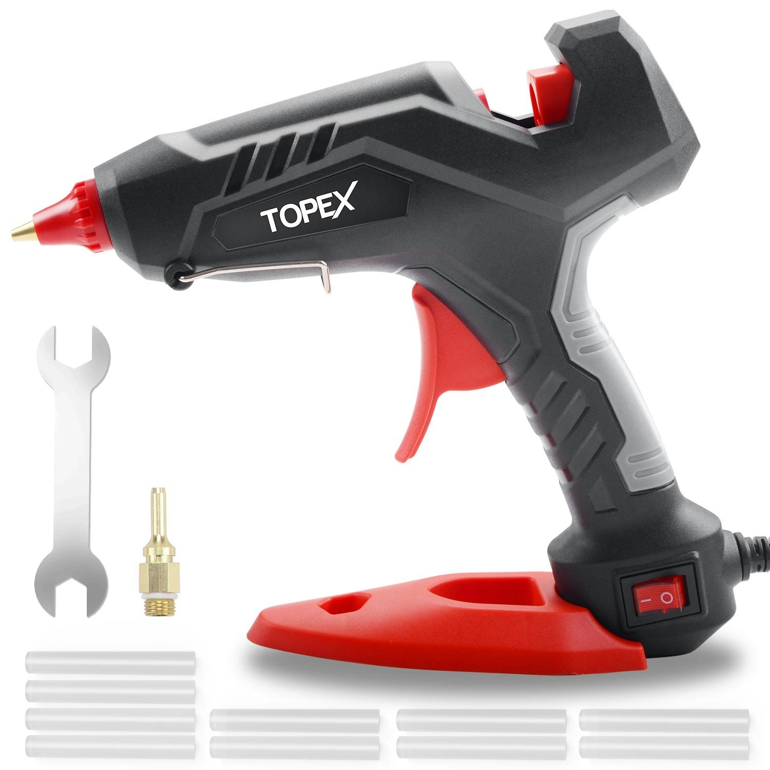 Topex Heavy Duty 100W Hot Melt Glue Gun Electric Heating Craft & 10 Glue Sticks