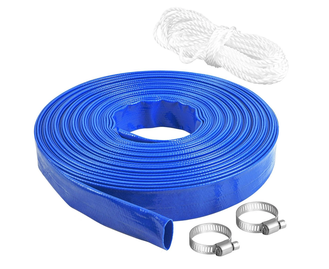 Topex 25mm 1" X 25m Submersible water Pump PVC Layflat Hose Kit