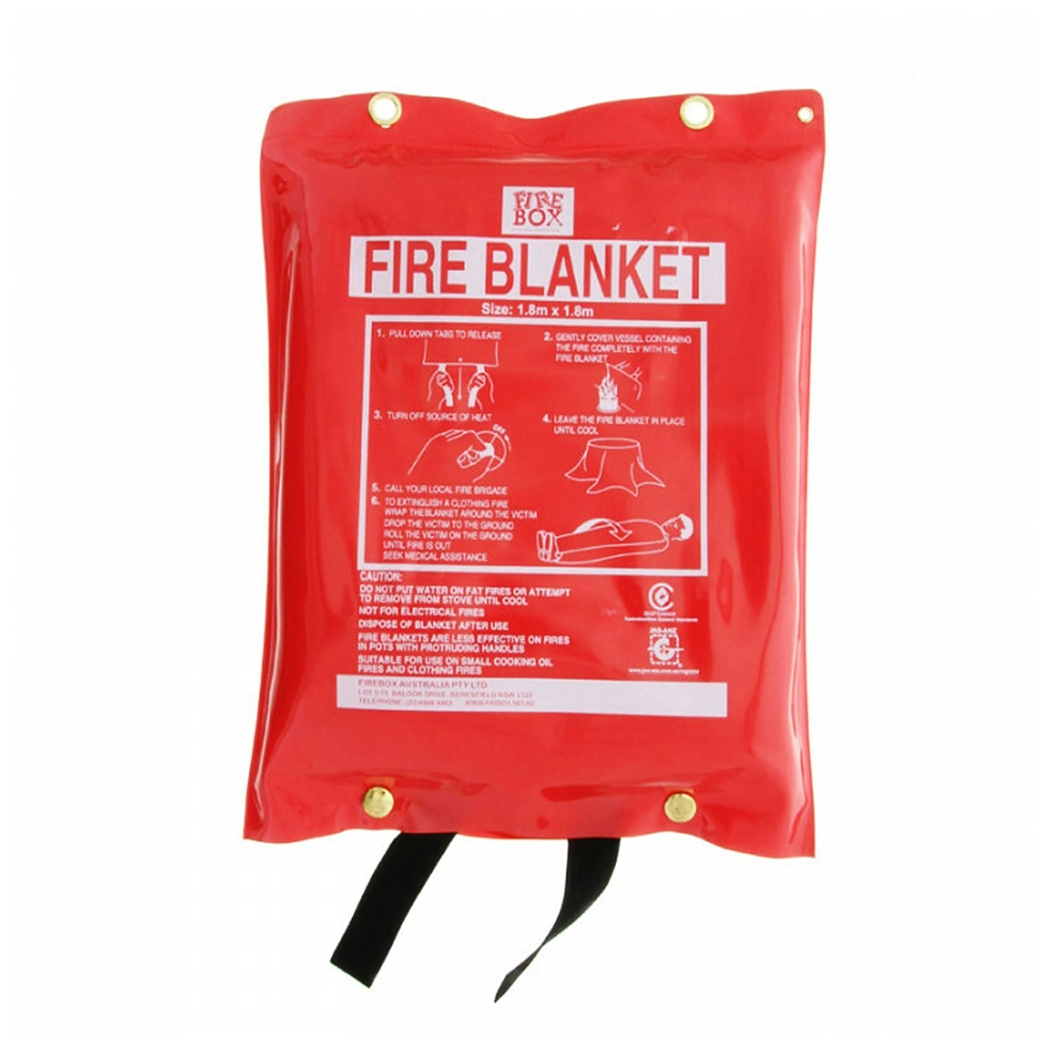 FIREBOX Flame Retardant 1.8M x 1.8M Fire Blanket Kitchen Car Office Warehouse Emergency