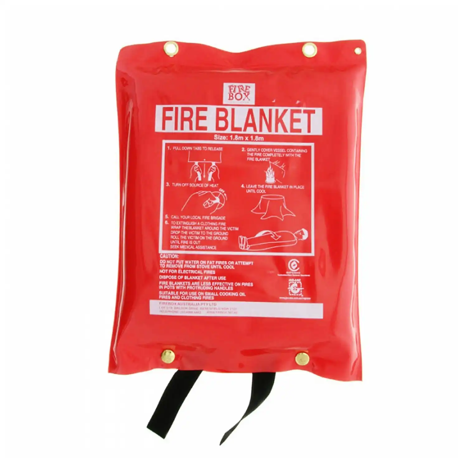 FIREBOX Flame Retardant 1.8M x 1.8M Fire Blanket Kitchen Car Office Warehouse Emergency