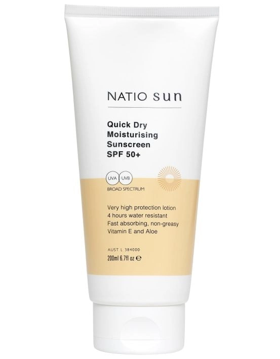 Natio Quick Dry Moisturising Sunscreen SPF 50+ 200ml