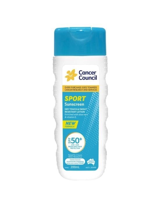 Cancer Council Sport Dry Touch & Sweat Resistant Sunscreen SPF 50+ 200ml