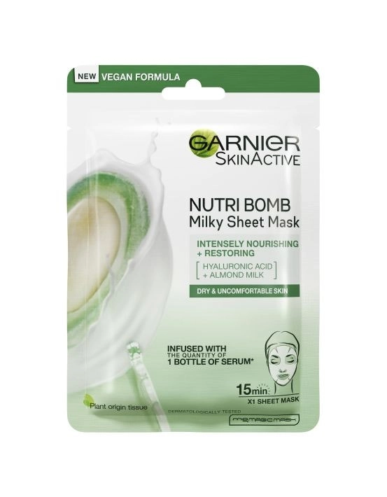 Garnier Nutri Bomb Milky Sheet Mask Hyluronic Acid + Almond Milk