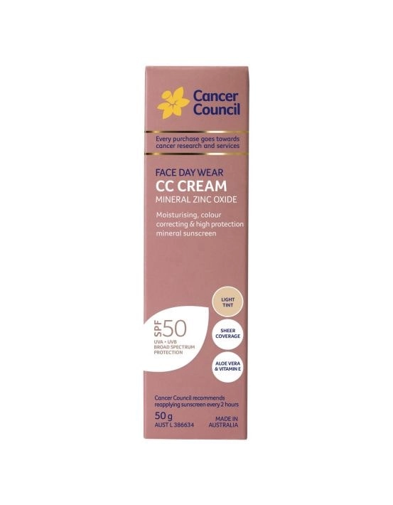 Cancer Council Face Day Wear CC Cream SPF50+ Light Tint 50g