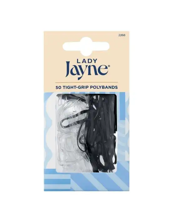 Lady Jayne Black Snagless Elastomer Elastics 50 Pack