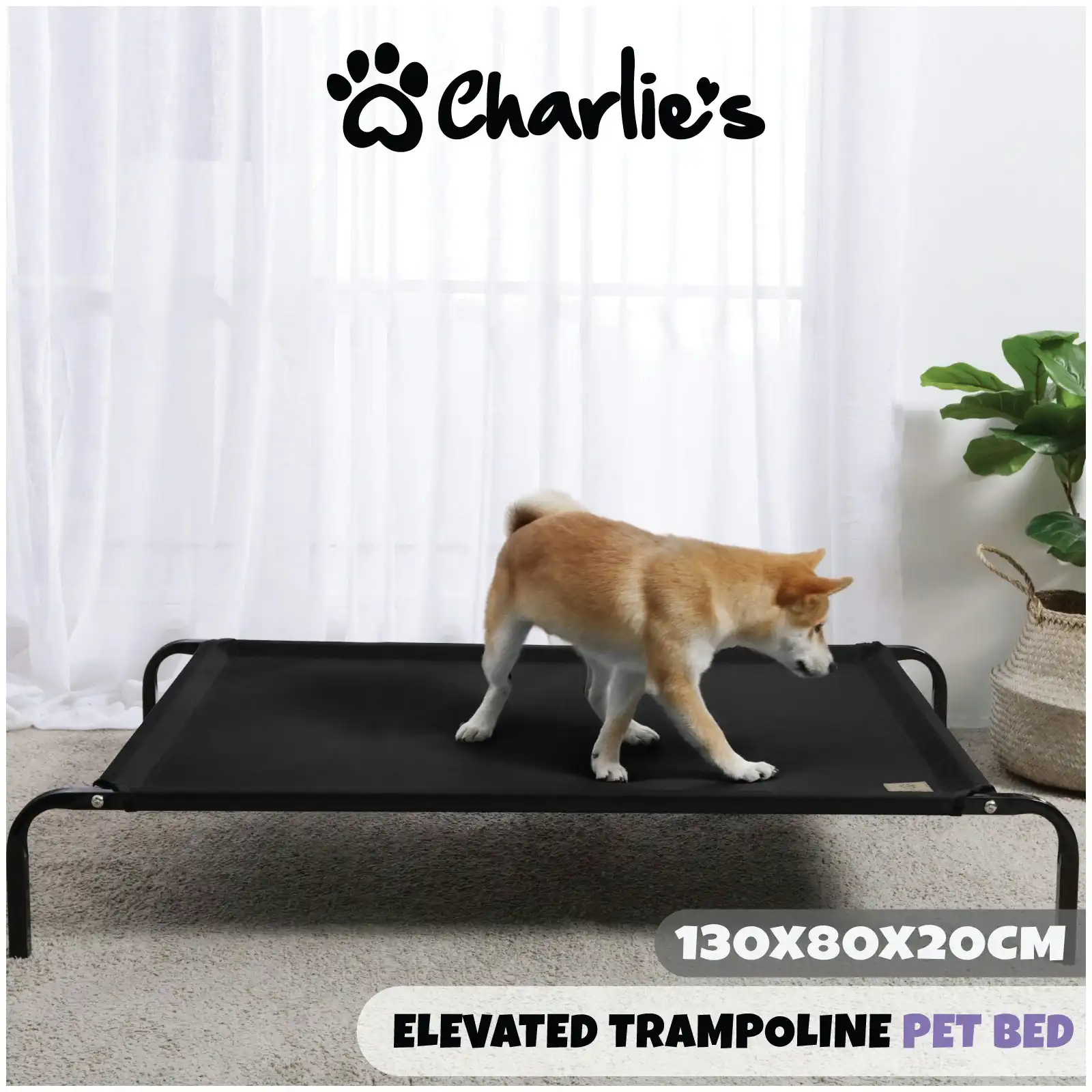 Charlie's Trampoline Hammock Bed Black Extra Large