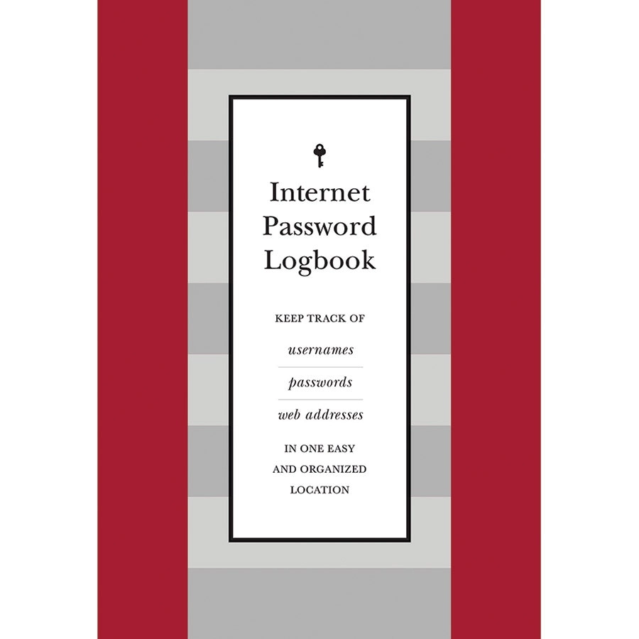 Internet Password Logbook Red- Book