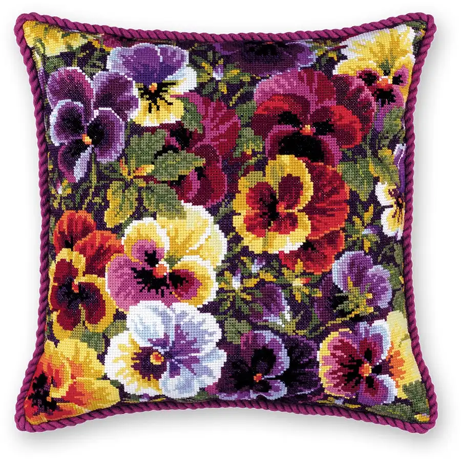 Royal Pansies- Needlework