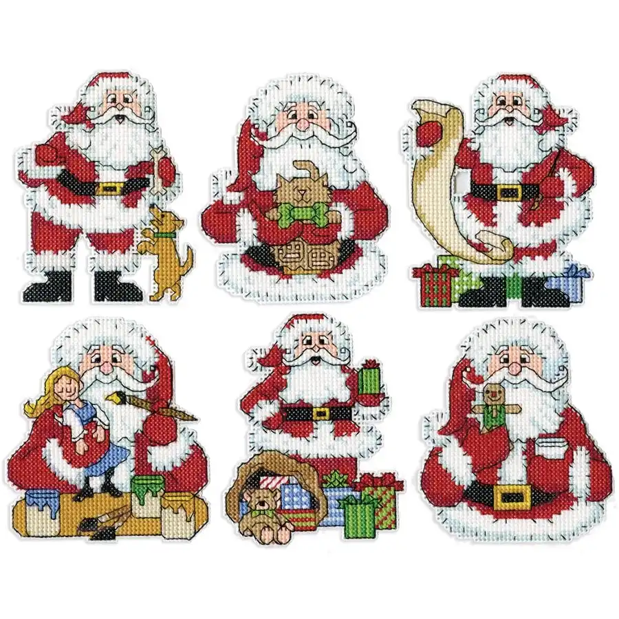 Getting Ready Santas Cross Stitch Ornaments