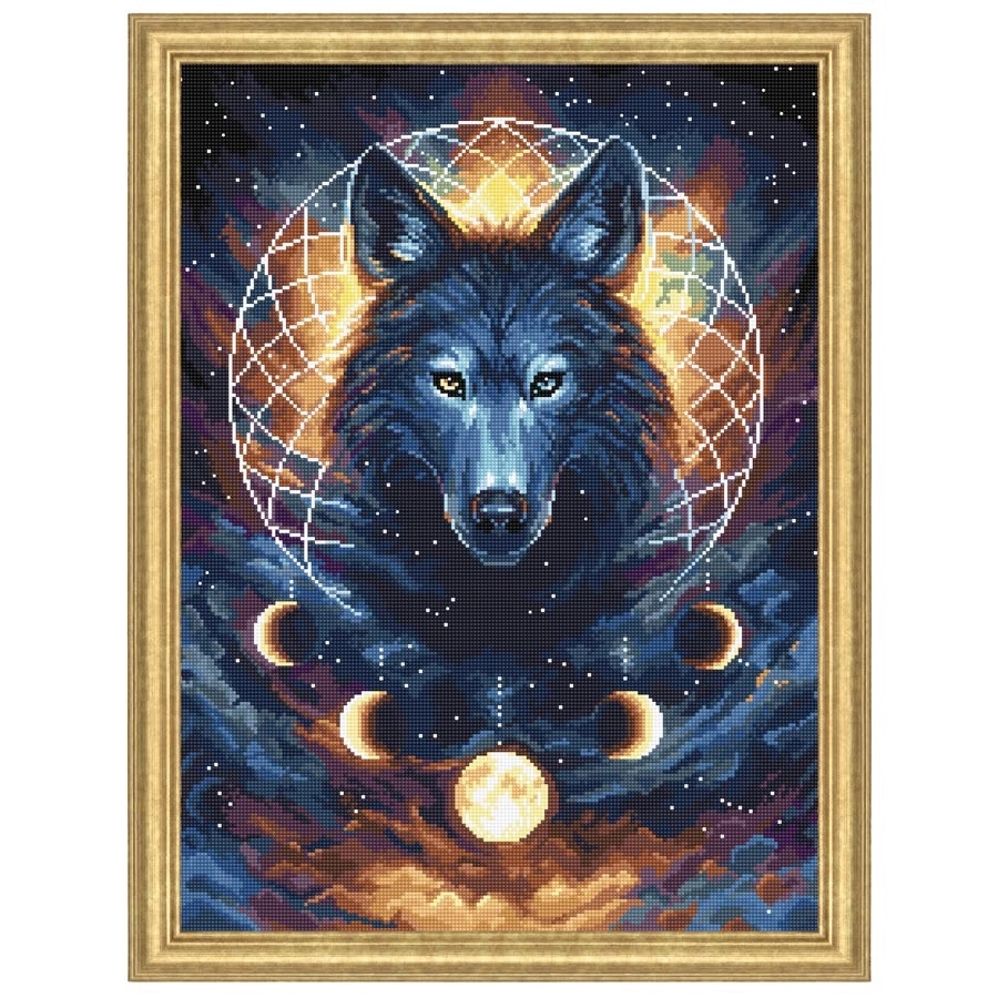 Dream Catcher Wolf Cross Stitch- Needlework