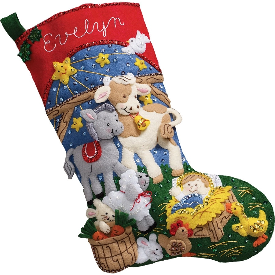 Christmas Nativity Stocking- Needlework