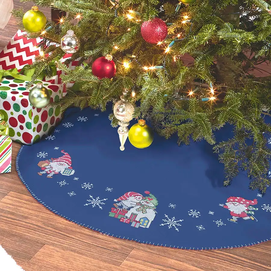 Christmas Tree Skirt Cross Stitch- Needlework