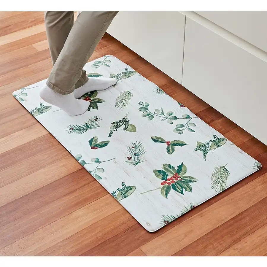 Holly Christmas Kitchen Mat