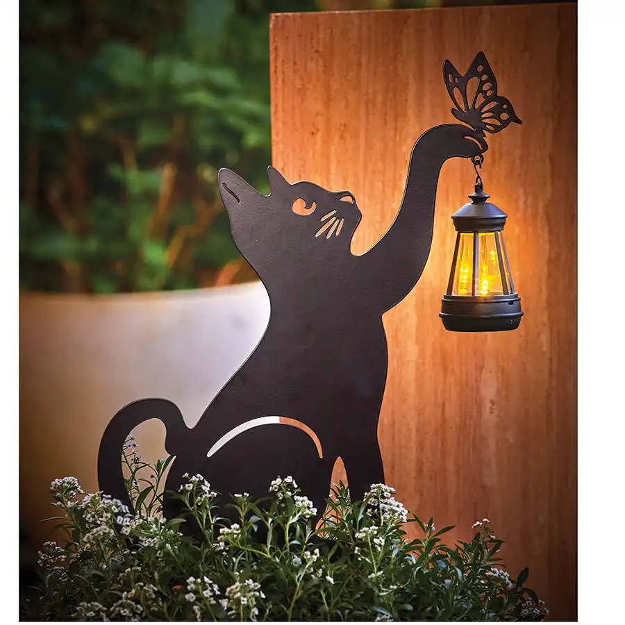 Cat with Lantern Garden stake