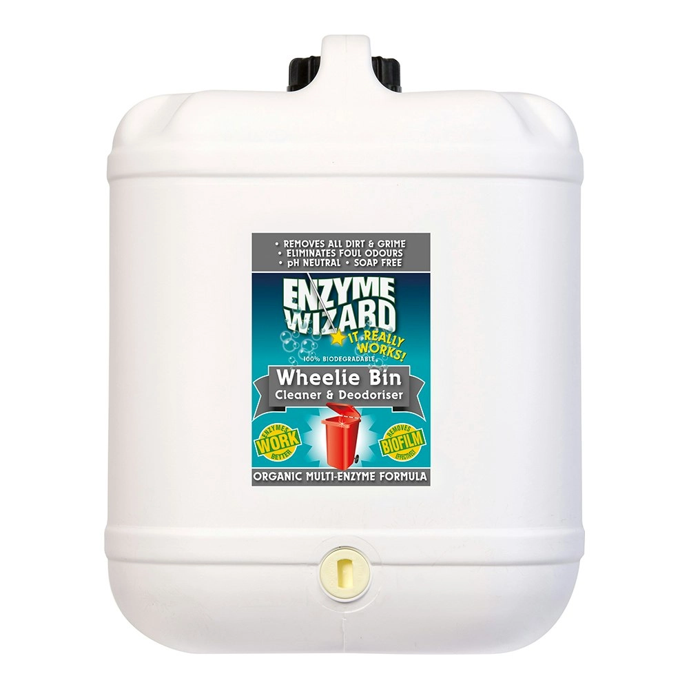 Enzyme Wizard Wheelie Waste/Trash Bin Dirt/Grime Odour Cleaner & Deodoriser 20L