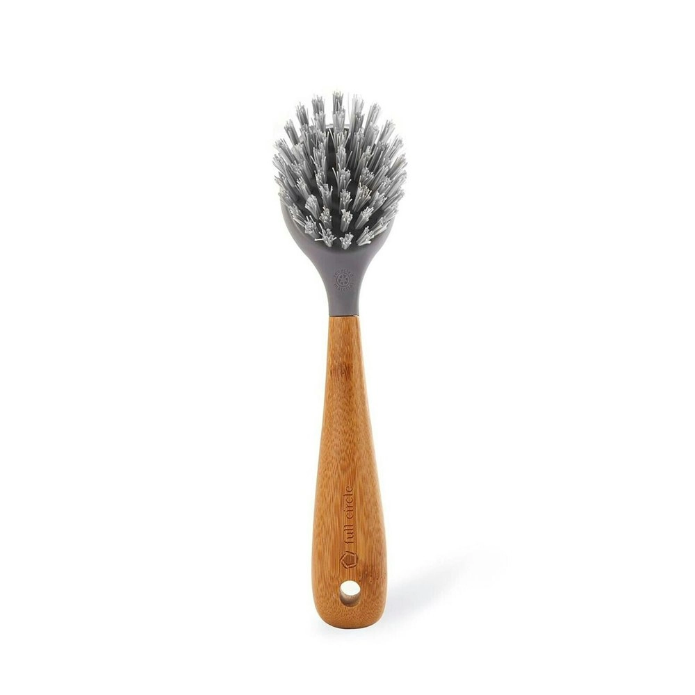 Full Circle Tenacious C Cast Iron Cleaning Brush w/ Scraper Home Cleaner Grey