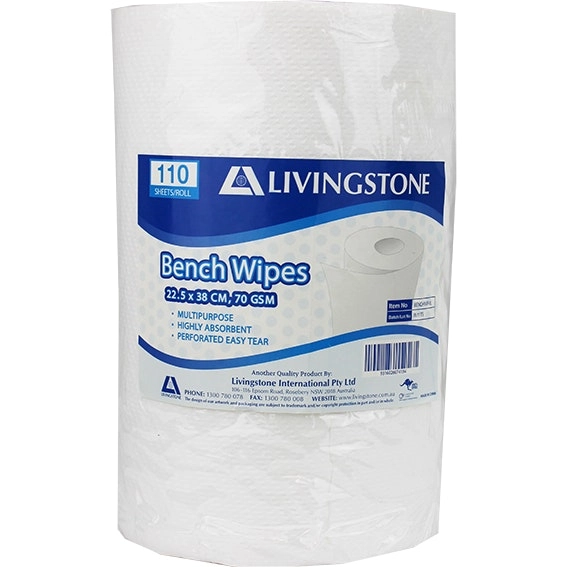 Livingstone Bench Wipe and Hand Towel HACCP Certified 23x38cm 42m 8 Carton