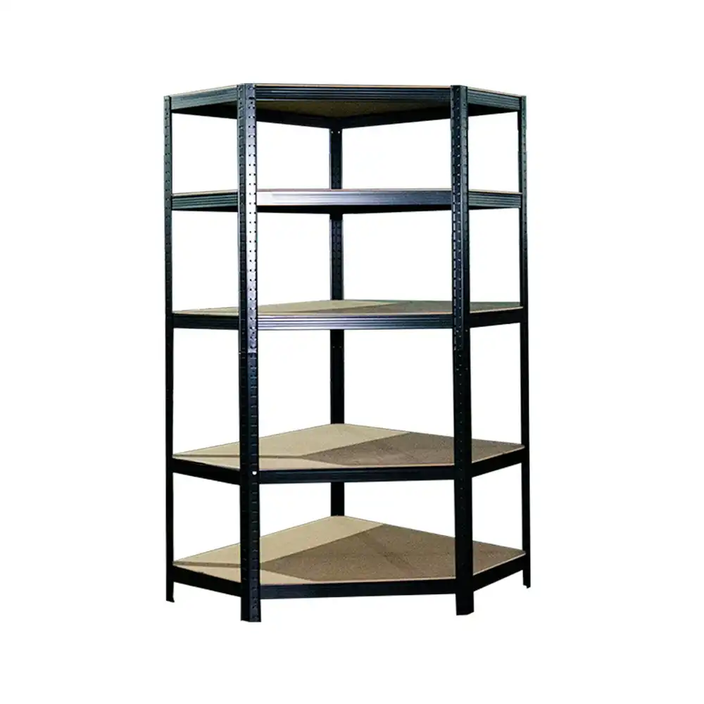 HARDWARE PLUS Corner Warehouse Shelving Garage Rack Heavy Duty Racking 5-Tier - Black