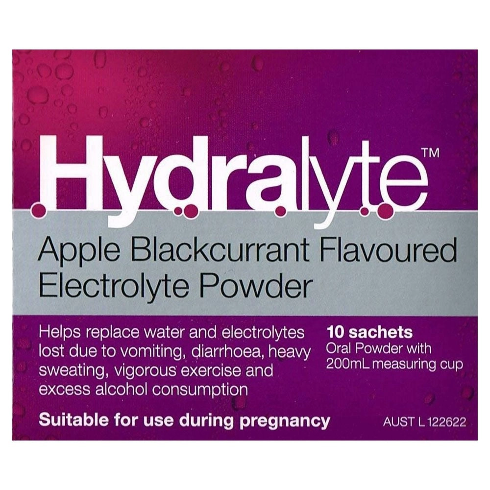 Hydralyte Electrolyte Powder Apple Blackcurrant Flavoured 10 Pack