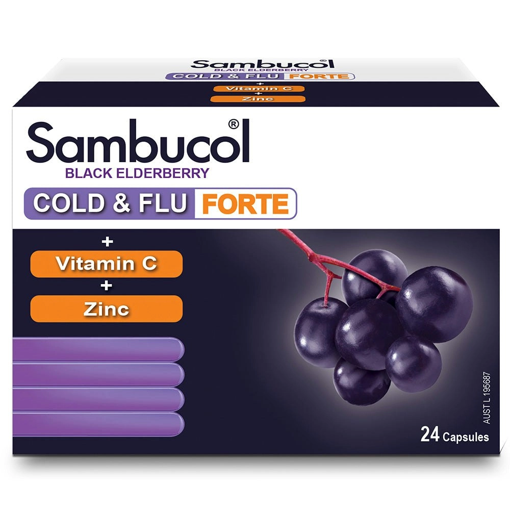 Sambucol Black Elderberry Cold & Flu Forte 24 Capsules