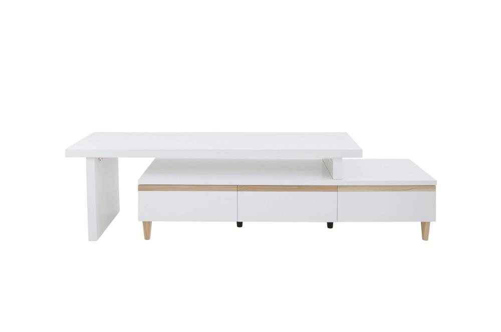 Sabrina Extendable TV Stand Cabinet Entertainment Unit - White