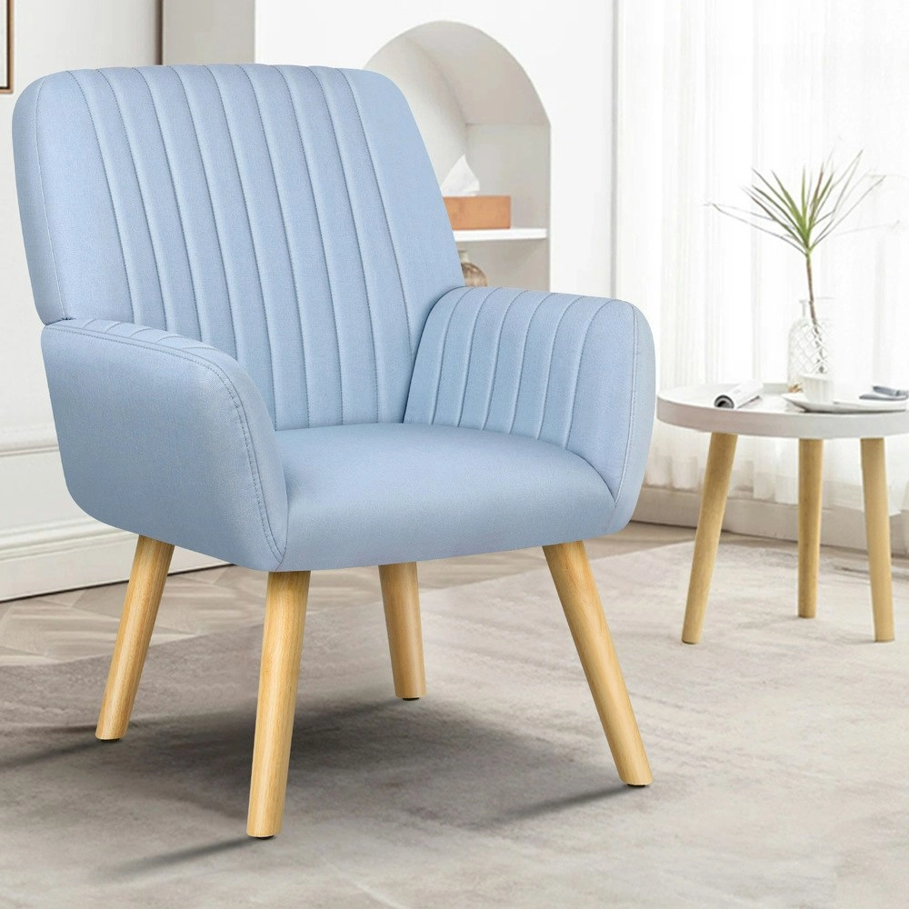 Alfordson Armchair Lounge Accent Chair Fabric Blue