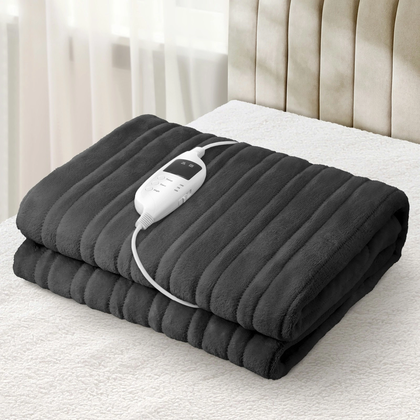 Bedra Electric Blanket Washable Heated Throw Rug Coral Fleece Snuggle Blanket