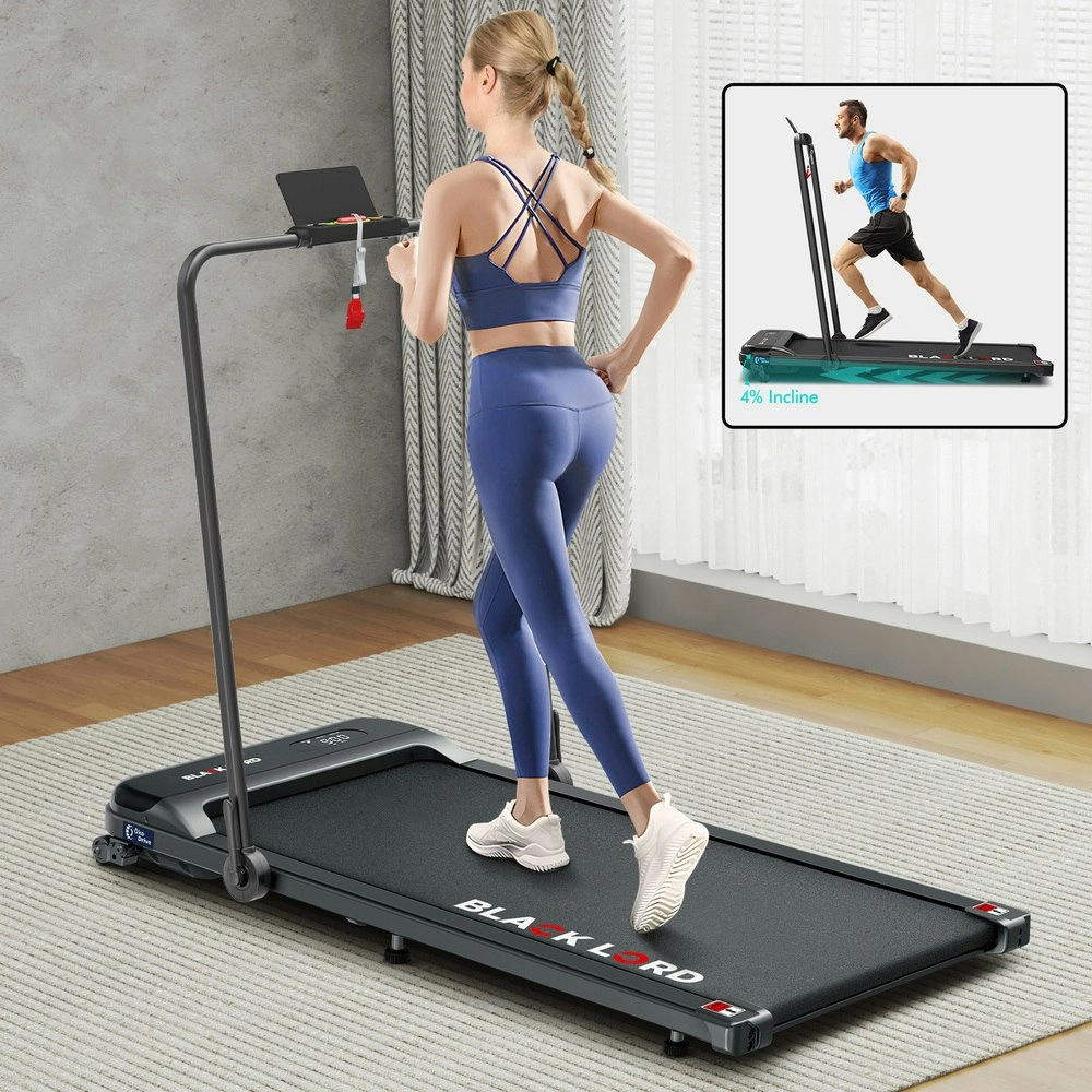 Black Lord Treadmill Electric Walking Pad Home Office Incline Foldable Black