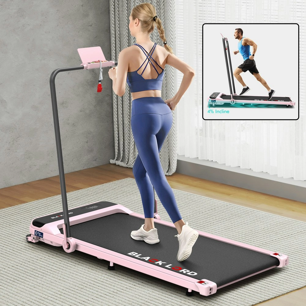 Black Lord Treadmill Electric Walking Pad Home Office Incline Foldable Pink