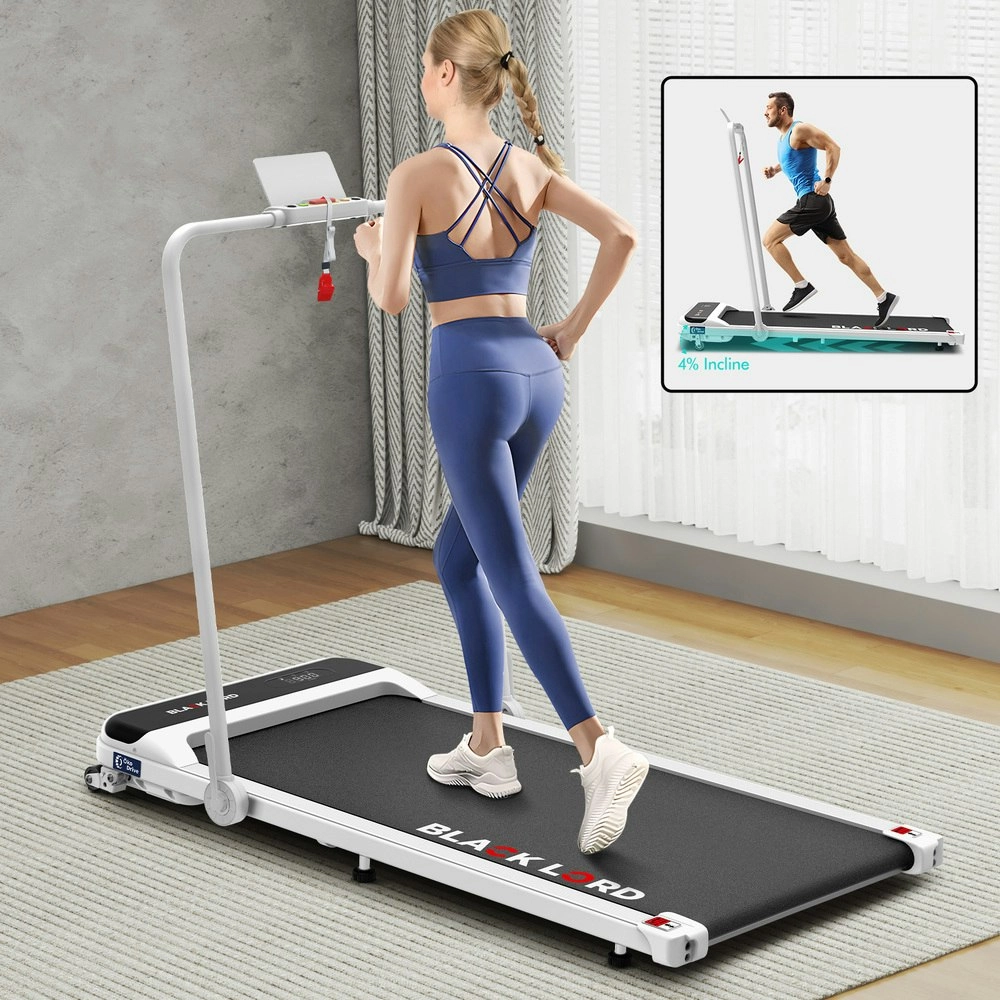 Black Lord Treadmill Electric Walking Pad Home Office Incline Foldable White