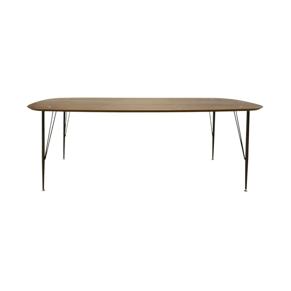 6IXTY2 Scandinavian Wooden Dining Table Small 180cm - Metal Legs - Walnut Satin