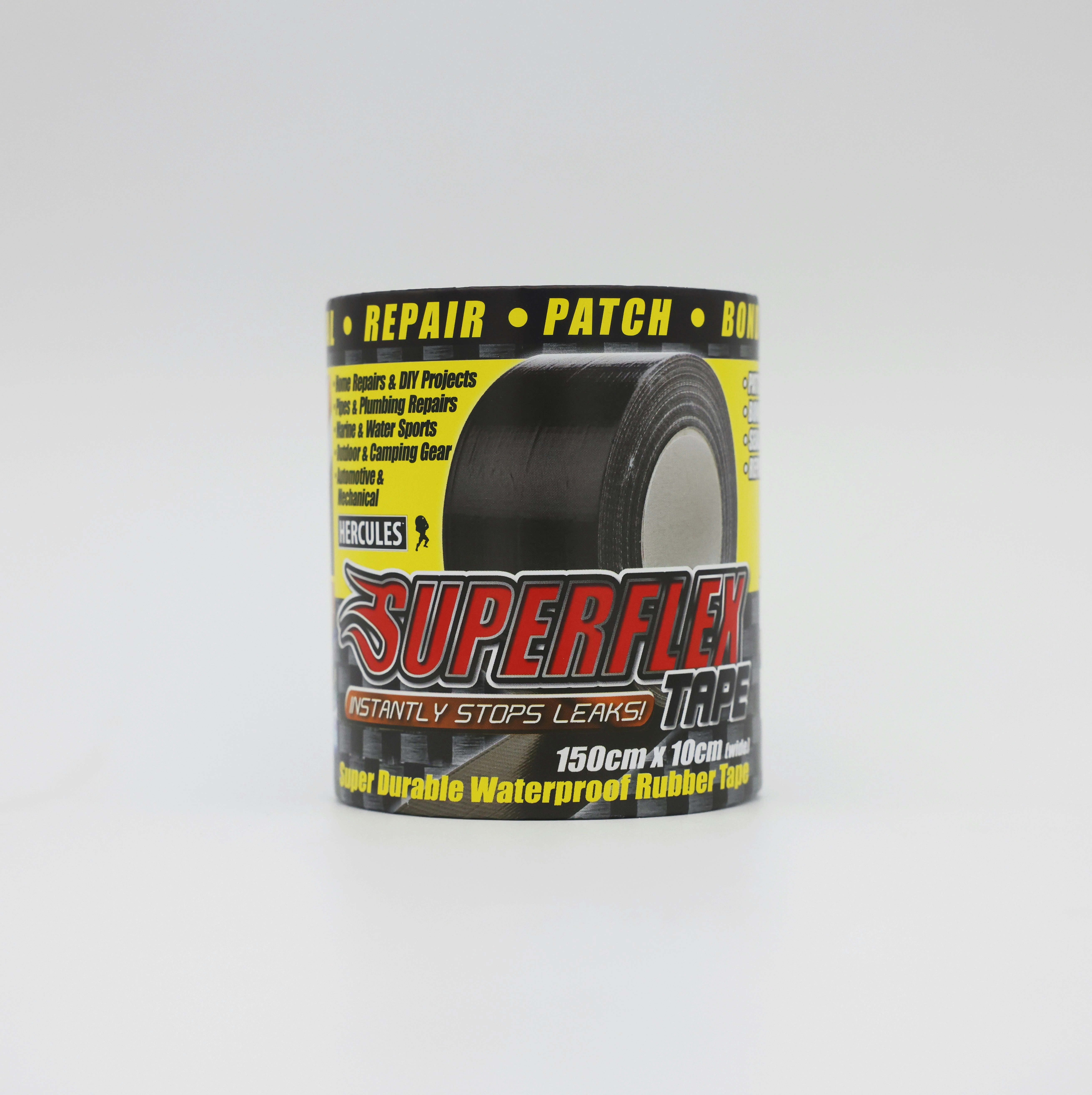 Hercules Super Flex Tape Black - Super Durable Waterproof Rubber Tape 1.5 Mtr