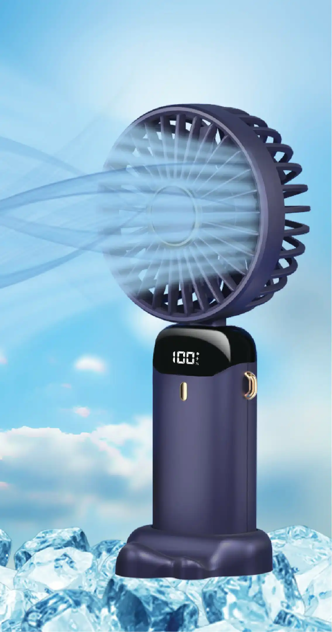 Koolmaxx Ultra 3 in 1 Rechargeable 5 Speed Fan Blue