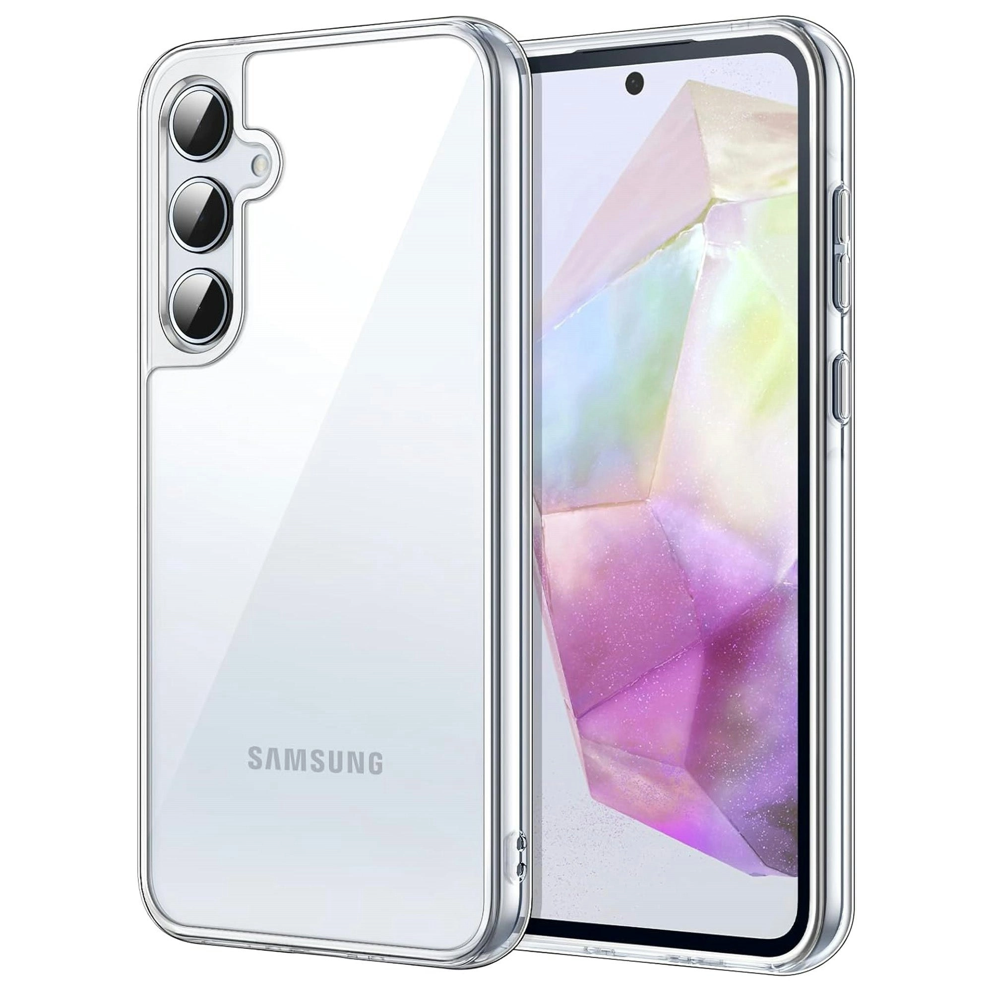 MEZON Galaxy A55 5G Ultra Slim Crystal Clear Premium TPU Gel Back Case – Shock Absorption, Wireless Charging Compatible