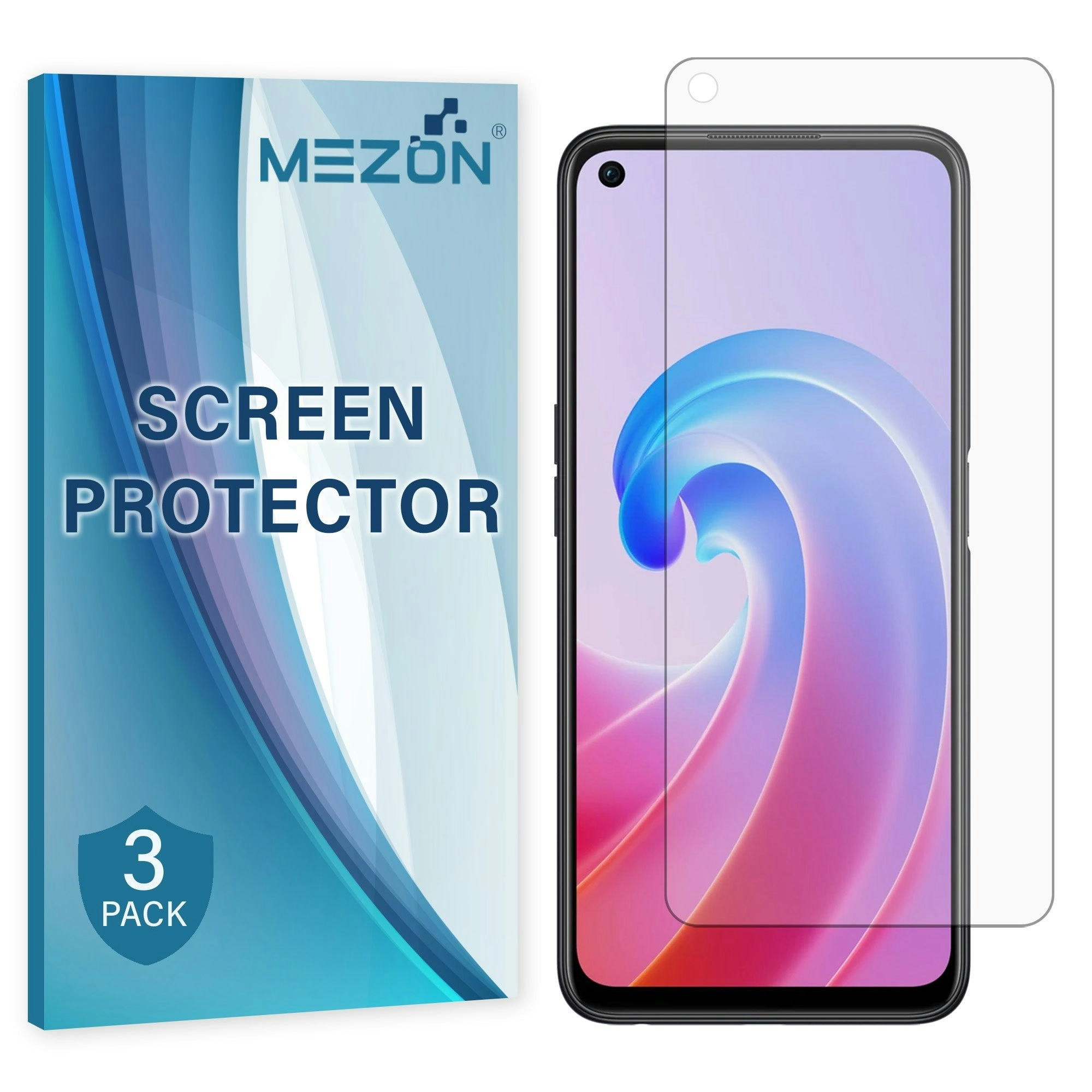 [3 Pack] MEZON OPPO A96 Anti-Glare Matte Screen Protector Case Friendly Film (OPPO A96, Matte)