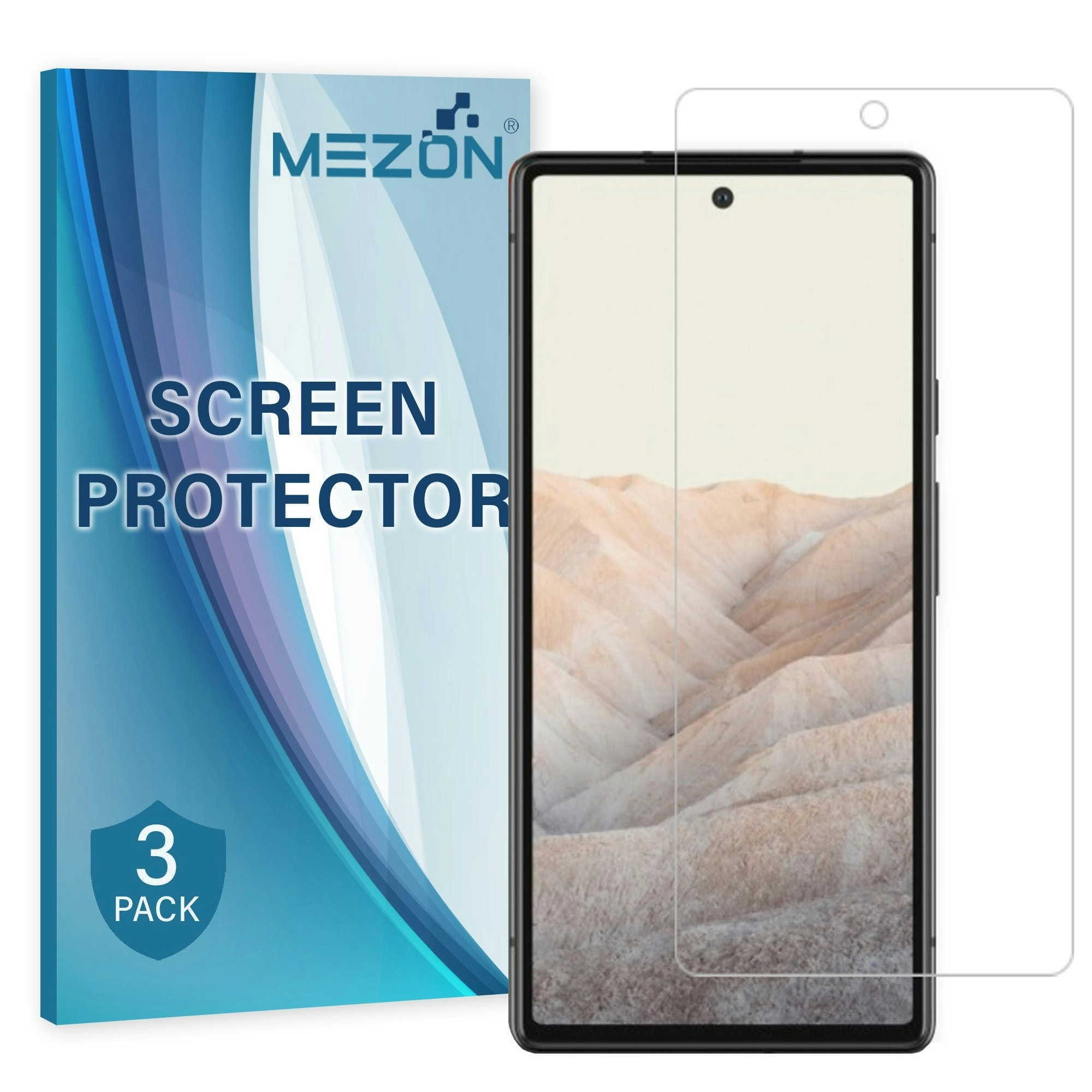 [3 Pack] MEZON Google Pixel 6 (6.4") Anti-Glare Matte Screen Protector Case Friendly Film (Pixel 6, Matte)