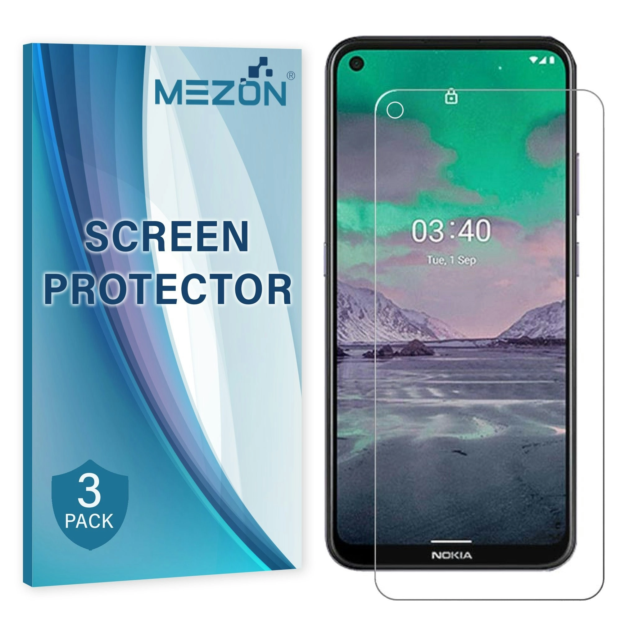 [3 Pack] MEZON Nokia 3.4 Anti-Glare Matte Screen Protector Case Friendly Film (Nokia 3.4, Matte)