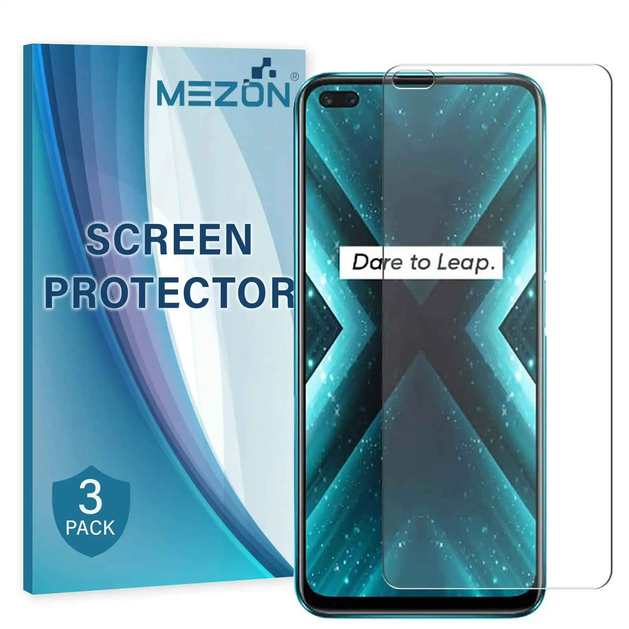 [3 Pack] MEZON Realme X3 SuperZoom Ultra Clear Screen Protector Case Friendly Film (Realme X3 SuperZoom, Clear)