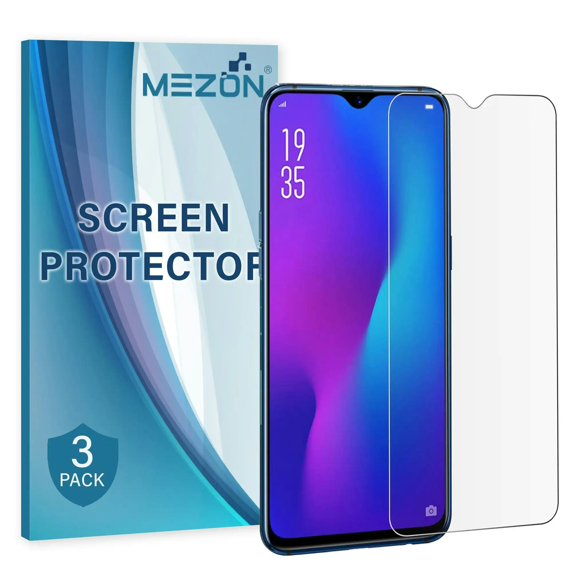 [3 Pack] MEZON Vivo Y17 Anti-Glare Matte Screen Protector Case Friendly Film (Vivo Y17, Matte)